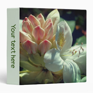 White Azalea Flower Personalized 3 Ring Binder
