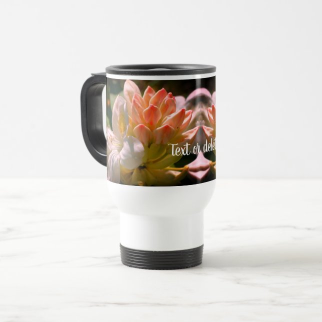 White Azalea Flower Personalized   Travel Mug (Front Left)