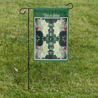 White Azalea Flower Raindrops Personalized Garden Flag