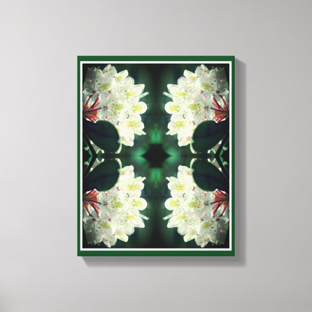 White Azalea Flower With Raindrops Abstract Canvas Print (Front)