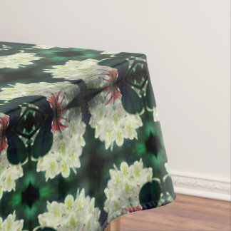 White Azalea Flower With Raindrops Abstract Tablecloth