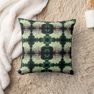 White Azalea Flower With Raindrops Abstract Throw Pillow