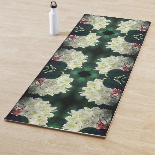 White Azalea Flower With Raindrops Abstract Yoga Mat