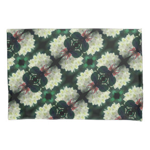 White Azalea Flower With Raindrops Pattern Pillow Case
