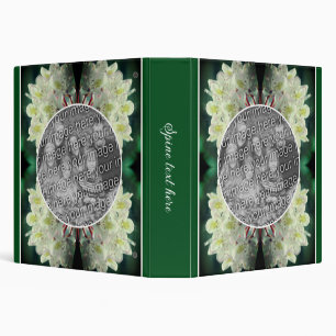 White Azalea Flowers Frame Add Your Photo 3 Ring Binder