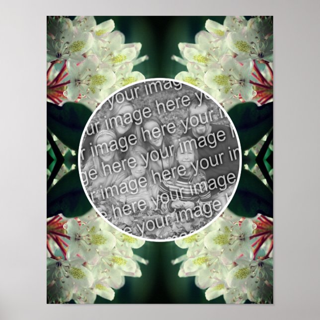 White Azalea Flowers Frame Add Your Photo Poster (Front)
