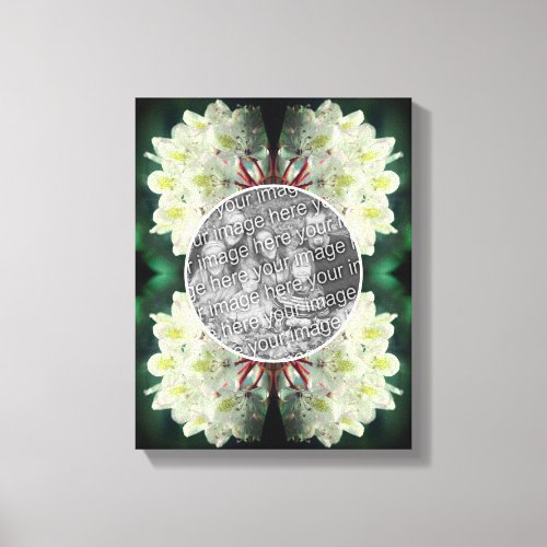 White Azalea Flowers Frame Create Your Own Photo Canvas Print