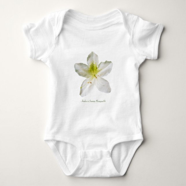 White azalea (swamp honeysuckle) baby bodysuit (Front)