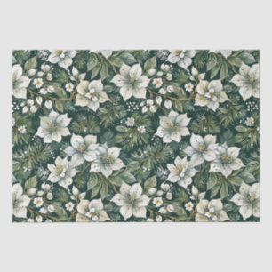 White Azaleas and Evergreens Holiday Tissue Paper