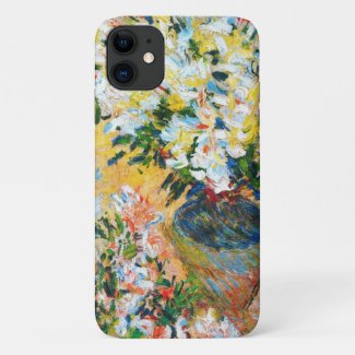White Azaleas in a Pot Claude Monet flowers art Case-Mate iPhone Case