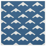 White B-21 Raider Stealth Bomber Pattern on Blue Fabric