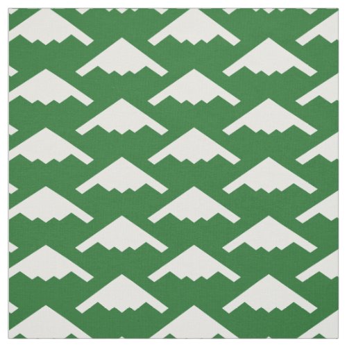 White B_2 Spirit Stealth Bomber Pattern on Green Fabric