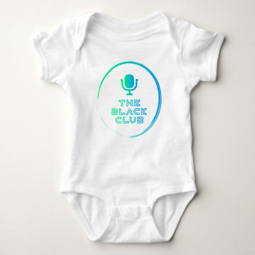 White Baby Black Club One_Piece w Colored Logo Baby Bodysuit