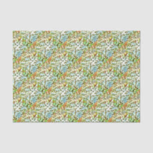 White, Baby Blue and Green Camouflage Pattern Tissue Paper