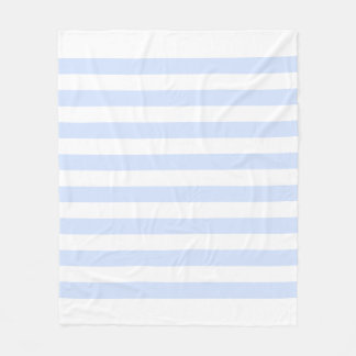 White & Baby Blue Pastel Lines Pattern Fleece Blanket