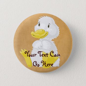 White Baby Duckling Button by Customizables at Zazzle