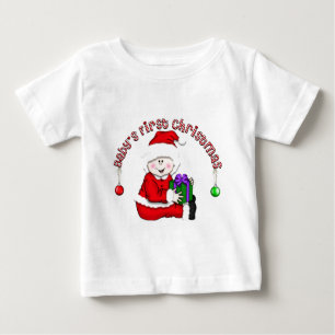 White Baby Elf 1st Christmas Baby T-Shirt