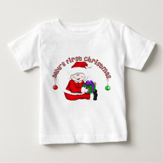 White Baby Elf 1st Christmas  Baby T-Shirt