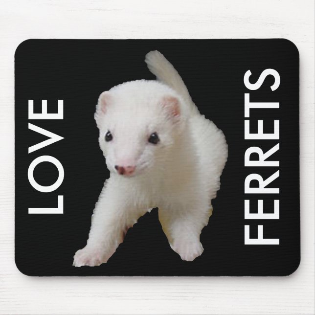 White Baby Ferret Mouse Pad (Front)