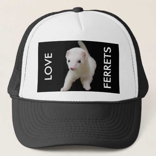 White Baby Ferret Trucker Hat