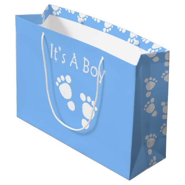 Amazon.com: Loveinside Baby Boy Gift Bag with Tissue Paper and Greeting  Card for Baby Shower, New Parents, and More - 16.5
