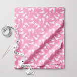 White Baby Footprint Pattern On Pink Fabric