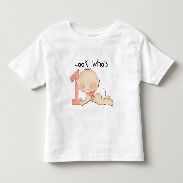 White Baby Girl 1st Birthday Tshirts and Gifts (Front)