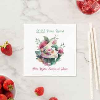 White Baby Grand Piano Recital Napkins