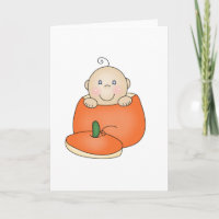 White Baby in Pumpkin Card