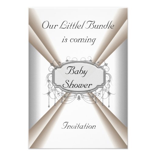 White And Silver Baby Shower Invitations 4