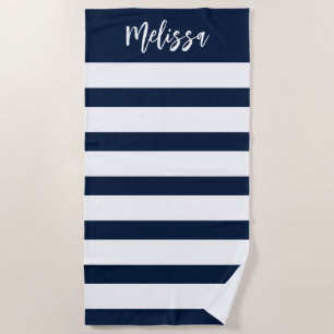 White Bachelorette Weekend Nautical Custom Beach Towel