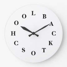White Back To School Large Wall Clock by Janz