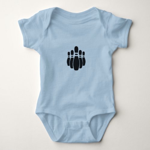 White background Bowling pins silhouette Baby Bodysuit