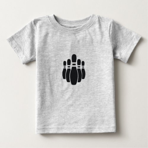 White background Bowling pins silhouette Baby T_Shirt