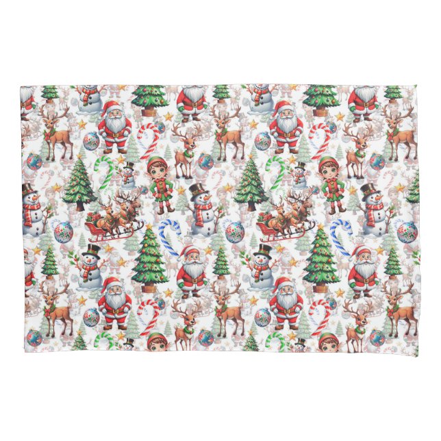 White Background Christmas Decorative Pattern Pillow Case (Front)