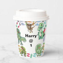 White background Dinosaur Birthday Party