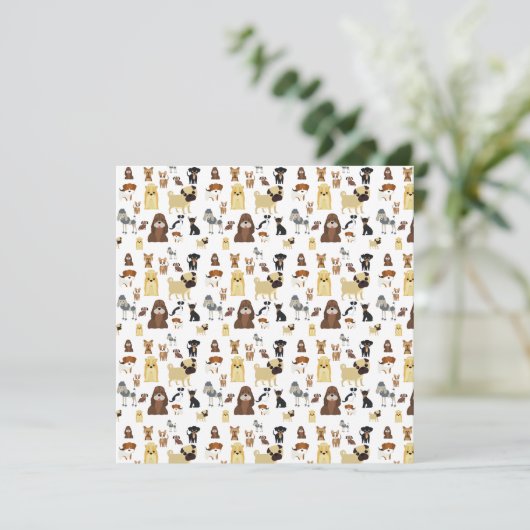 white background dogs pattern. (Standing Front)