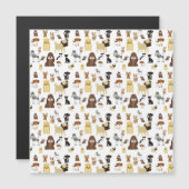white background dogs pattern. (Front/Back)