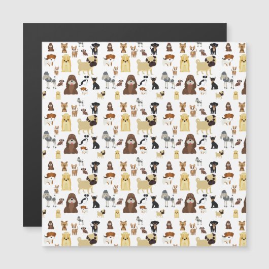 white background dogs pattern. (Front/Back)