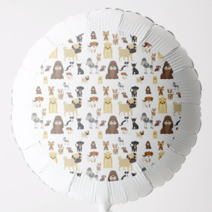 white background dogs pattern balloon