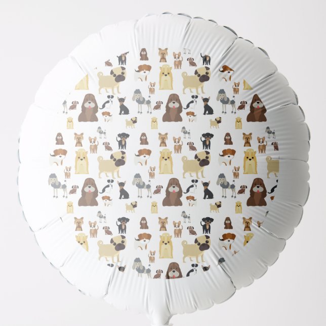 white background dogs pattern balloon (Front)