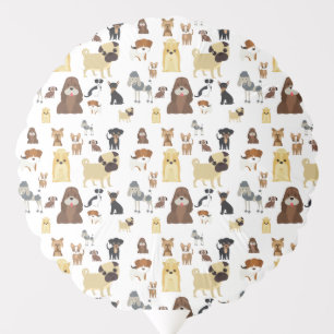white background dogs pattern balloon