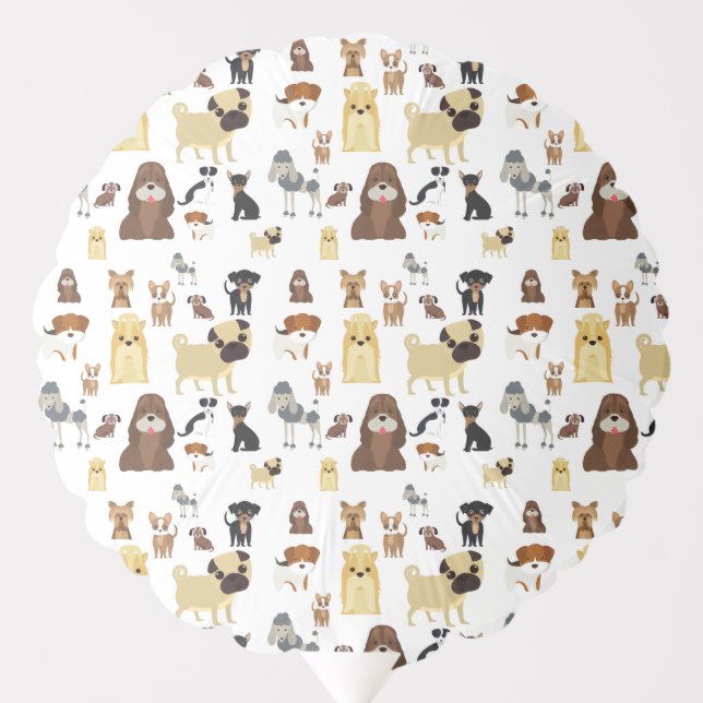 white background dogs pattern balloon (Front)