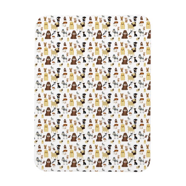 white background dogs pattern. magnet (Vertical)