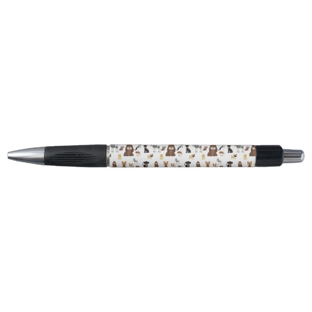 white background dogs pattern pen (Front)