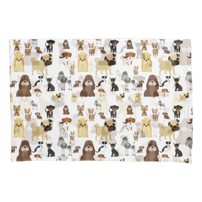 white background dogs pattern. pillow case (Front)