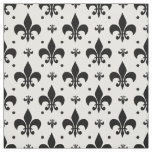 White Background Fleur-de-lis Pattern Design  Fabric