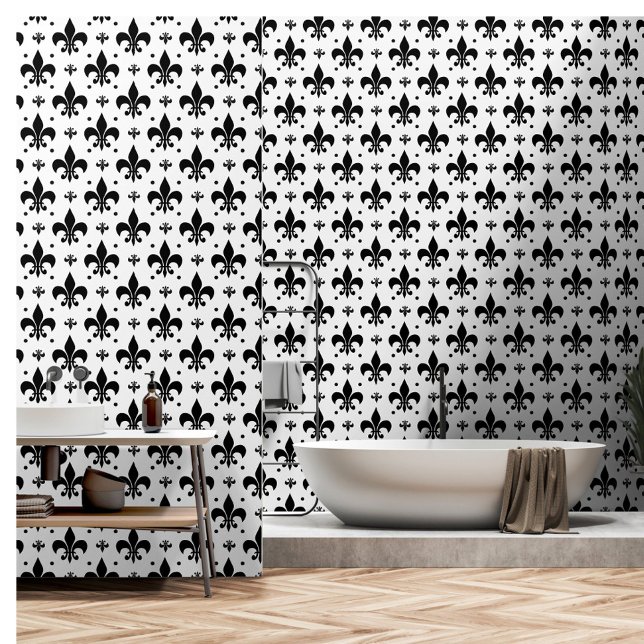 White Background Fleur-de-lis Pattern Design  Wallpaper (Creator Uploaded)