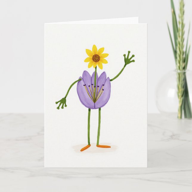 White Background Floral Card (Front)