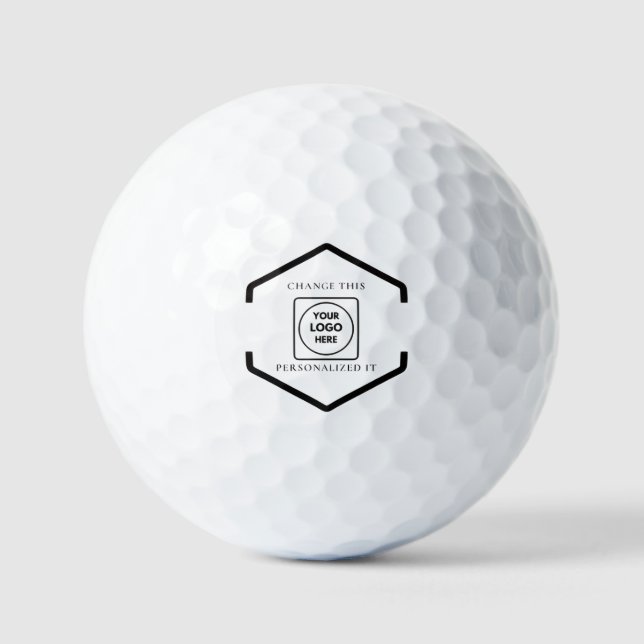 White Background Logo Branding Custom Golf Balls (Front)